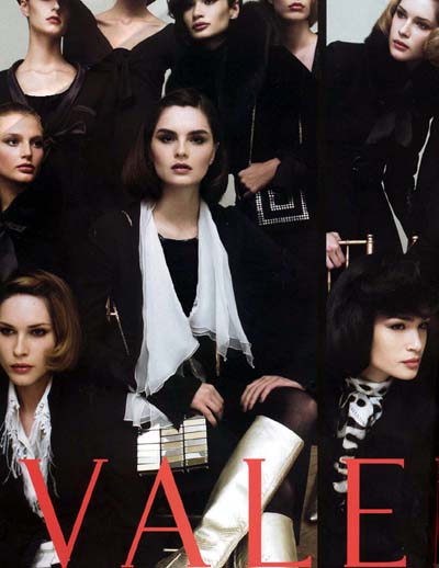 Models wearing black on the cover of Vale magazine