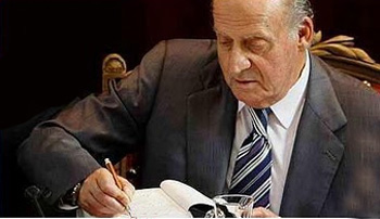 King Juan Carlos signing an abortion law