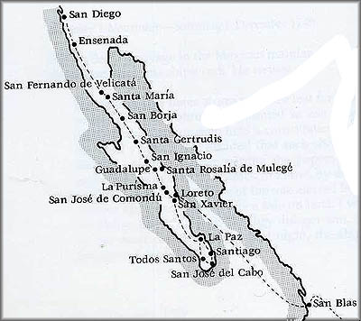Map, California Missions