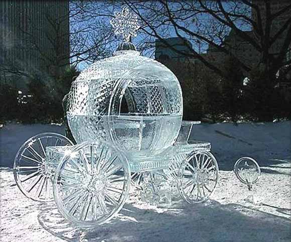 A chariot carved out of ice