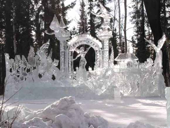 An elaborate ice sculpture