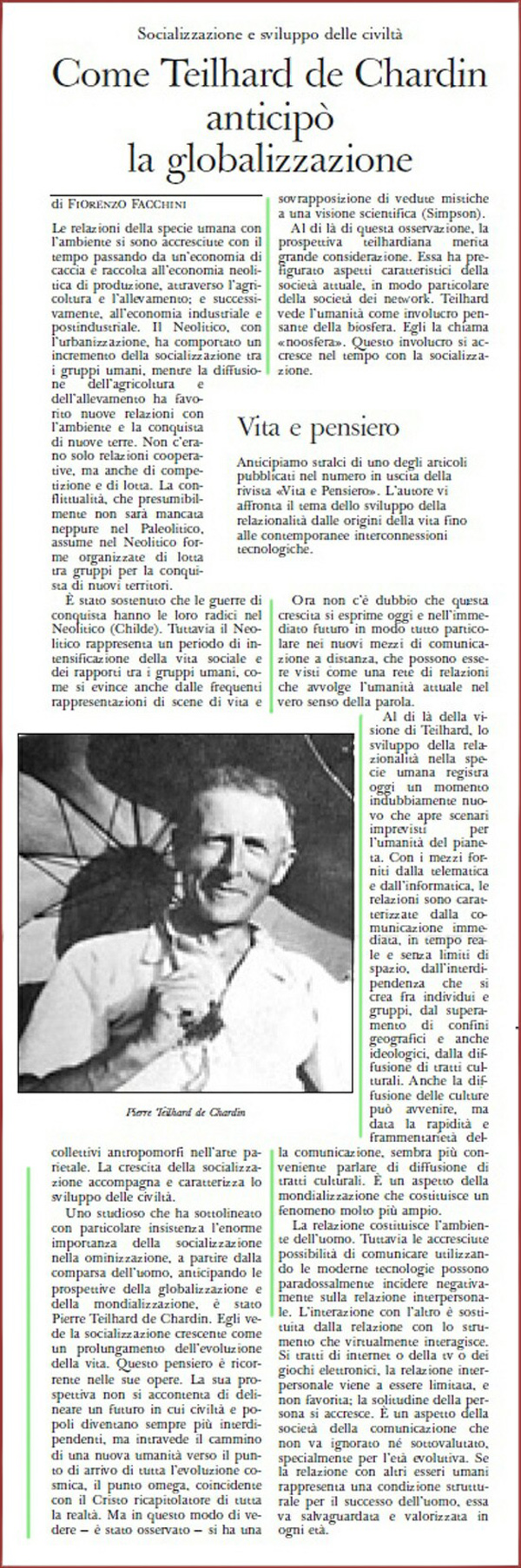 Teilhard de Chardin y Socialización