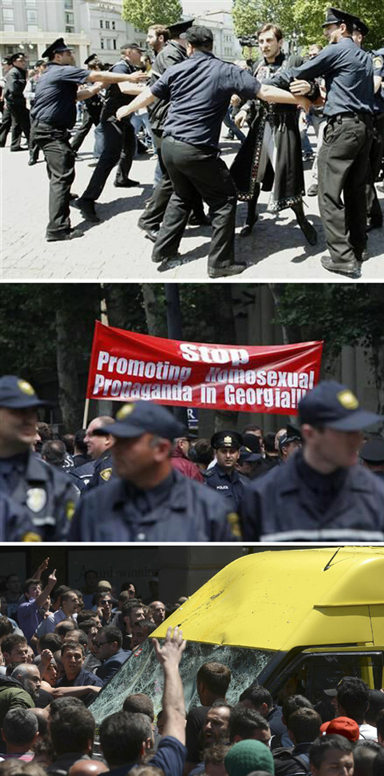 Manifestación anti-homosexual Georgia 2
