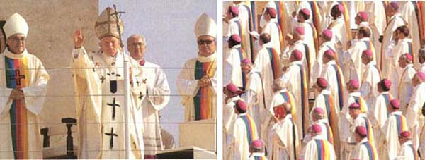 Juan Pablo II vestiduras del arco iris
