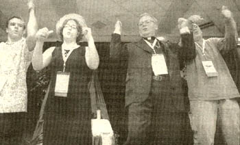 Bishop Kevin Britt dancing with youth's