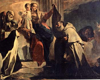 Nuestra Señora dando el escapulario a San Simón Stock