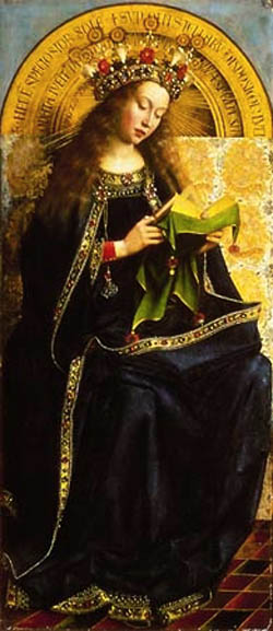María meditando, de Van Eyck