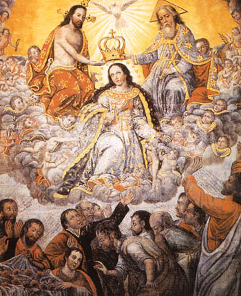 mary queen lady queenship heaven holy assumption virgin crowned jesus coronation blessed most angels accuracy icel aferrismoon cross lucero traditioninaction