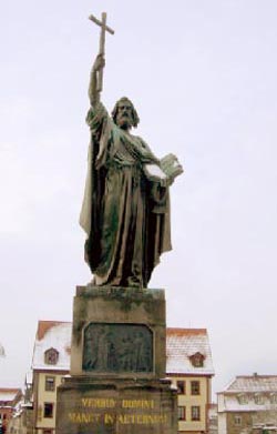 The statue of Saint Boniface in Fulda, Germany