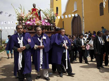A procession of St. Ephigenia in Lima, Peru