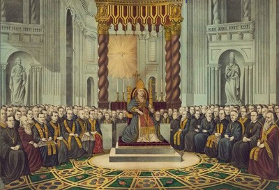 Pius IX presiding over First Vatican Council