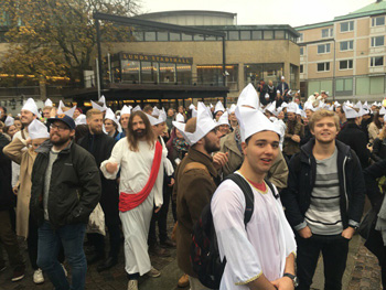 Protest agains Pope Francis in Sweden