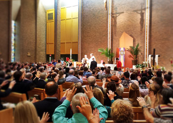 congregation wave hand