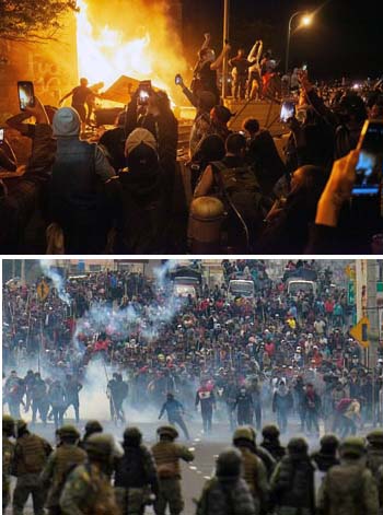seattle and quito  riots