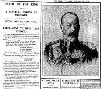 newspaper death of a king