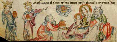 Iluminación Medieval de Navidad: Adoración de los Reyes