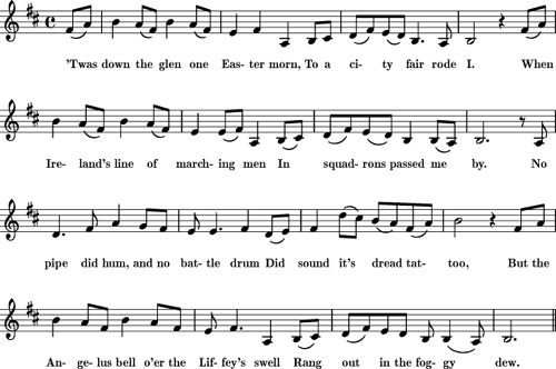 sheet music and lyrics for Tommy Makem's Foggy Dew