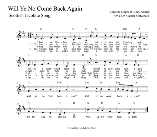 lyrics and music Will ye no come back again