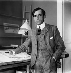 A black and white photograph of a Business man with handkerchief