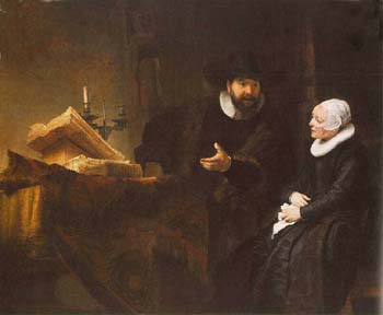 Rembrandt holding a conversation
