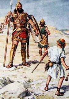 David facing Goliath