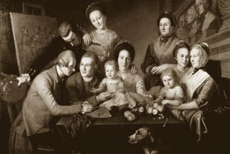 A colonial portrait of the Peale Family