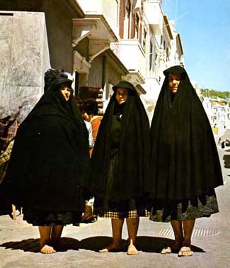 Widows of Nazare Portugal wearing distinctive black capes