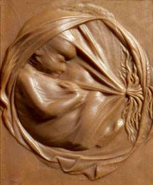 An relief caring of an infant in the womb