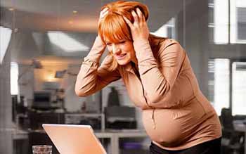 A stressed pregnant woman