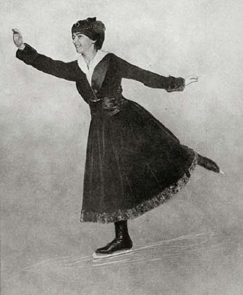 The beautifully and modestly dressed 1917 figure skating champion