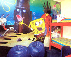 Inside a Kidsuite of the Nickelodean hotel