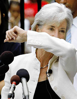 Kathleen Sebelius Sneezing