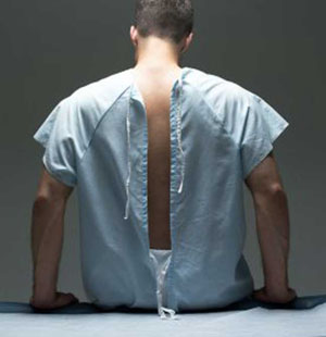 The scanty hospital gown