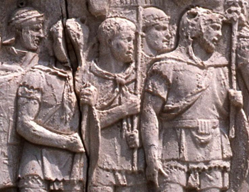 roman soldiers wearing neckties as depicted on Trajan's column
