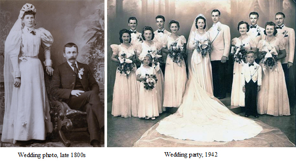 Vintaqge photos depicting weddings where the men all wore neckties