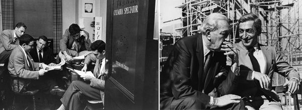 Vintage Black and white photographs of students and professors wearing ties at university