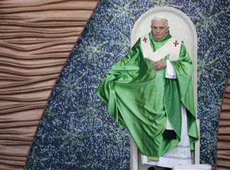 Pope Benedict in green