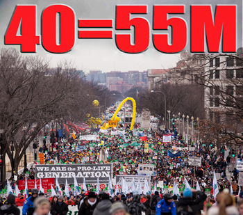 march for Life and the numbers 40=55M