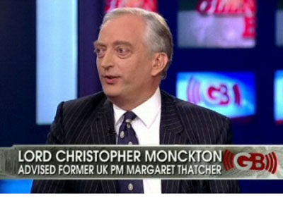 Lord Christopher Monckton appearing on TV