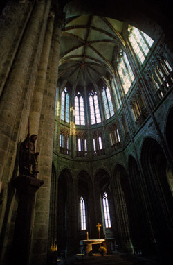 choir loft, abbey, mont saint michel