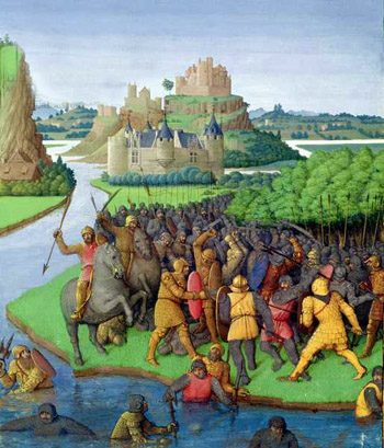 Mevieval depiction of the Maccabees fighting against Bacchides
