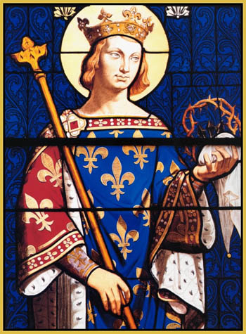 stained glass window of St Louis IX