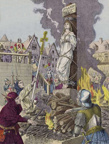 Joan of Arc executed by being burned at the stake