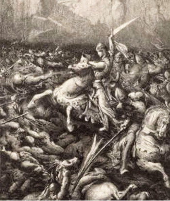 Charlemagne in battle