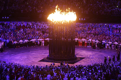Lighting the torch London Olympics