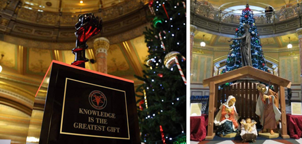 Illinois statehouse christmas display