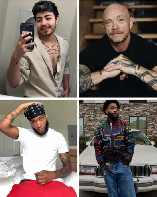 FTM transgender influencers, all with tattoos