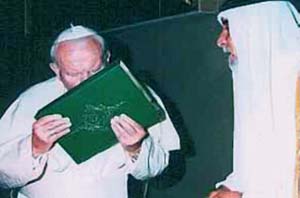 Bishop John Paul II kissing the Koran