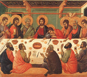 Last Supper painted by Duccio di Buoninsegna
