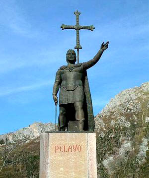 A statue commemorating Don Pelayo
